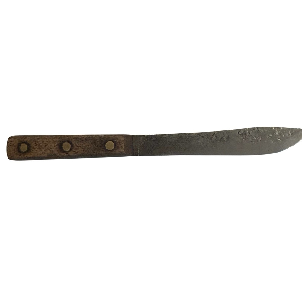 Vintage Robeson ShurEdge Carbon Steel 10" Knife Wood Handle 3 Rivet USA‎ Made